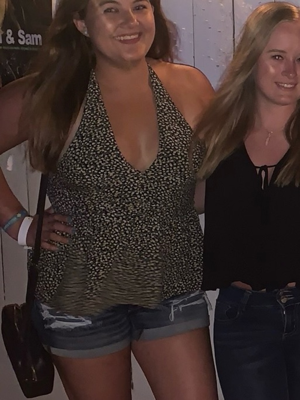 AE Black Floral Halter Top